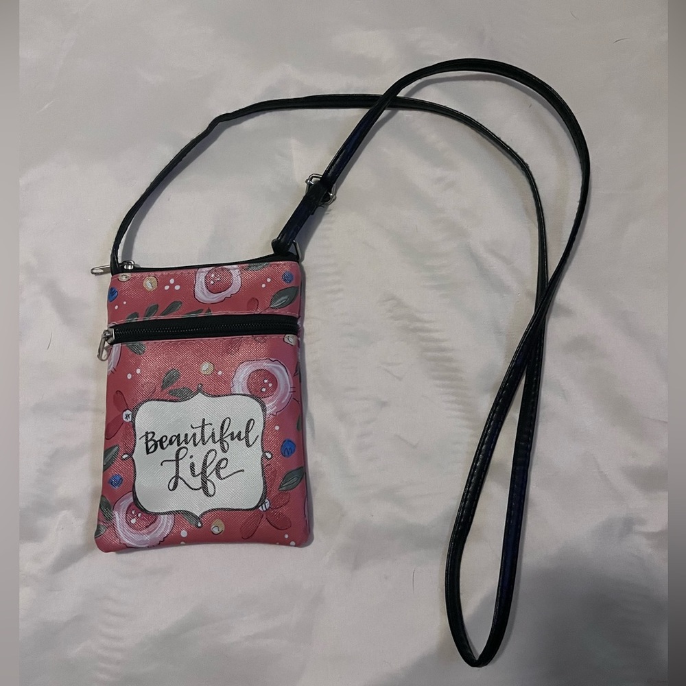 Small “Beautiful Life” crossbody purse